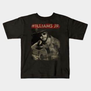 TEXTURE ART- Hank Williams Jr. - RETRO STYLE Kids T-Shirt